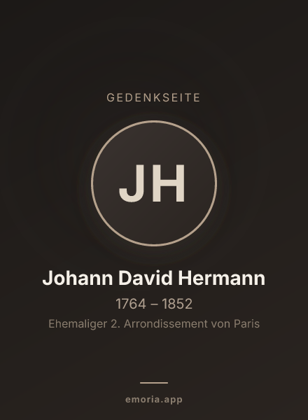 Gedenkportrait von Johann David Hermann