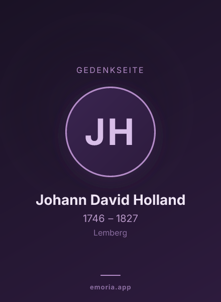 Gedenkportrait von Johann David Holland