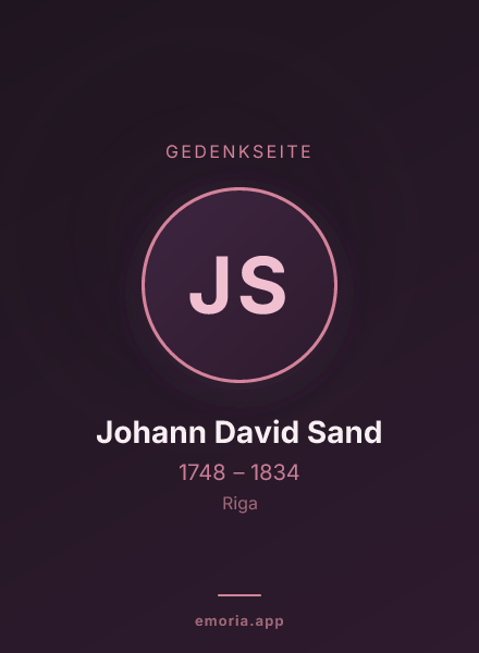 Gedenkportrait von Johann David Sand