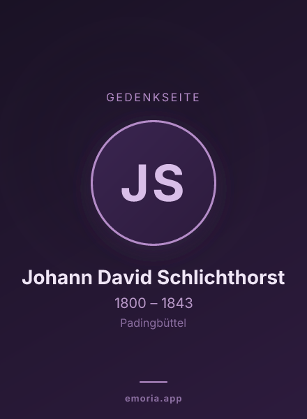 Gedenkportrait von Johann David Schlichthorst