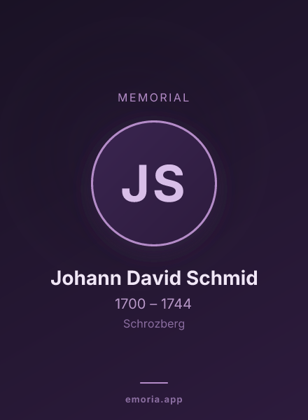 Memorial portrait of Johann David Schmid