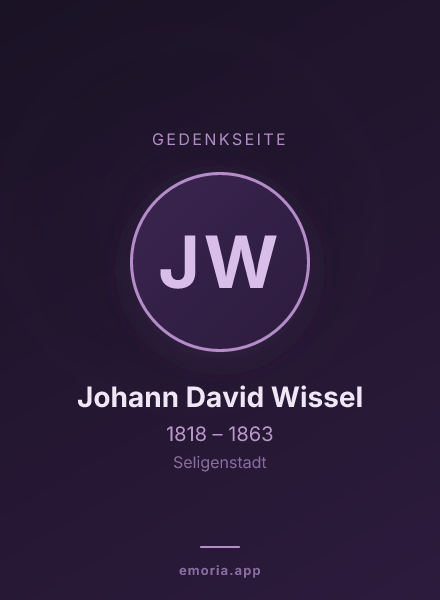 Gedenkportrait von Johann David Wissel