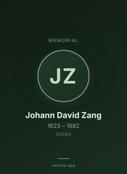 Memorial portrait of Johann David Zang