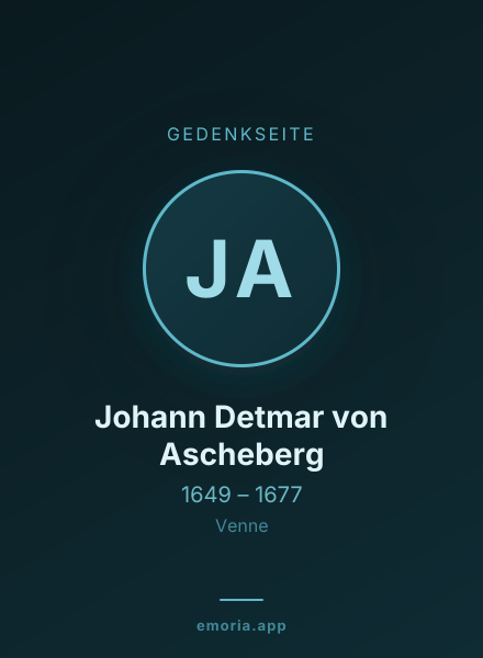 Gedenkportrait von Johann Detmar von Ascheberg