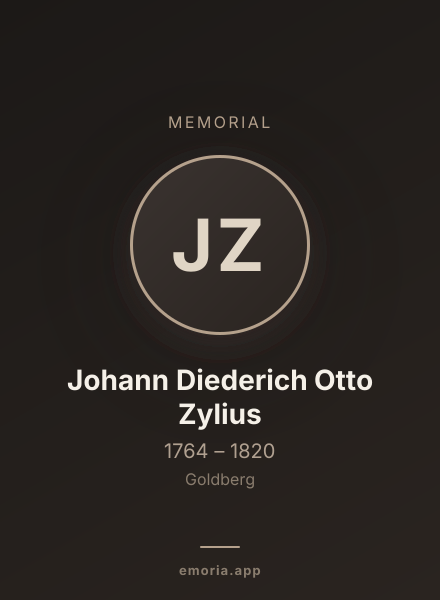 Memorial portrait of Johann Diederich Otto Zylius