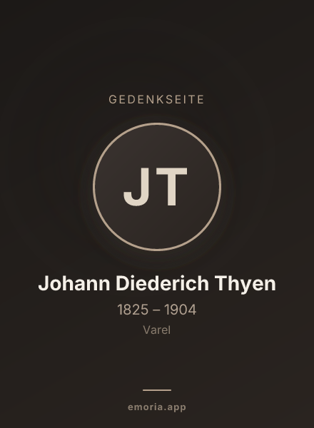 Gedenkportrait von Johann Diederich Thyen
