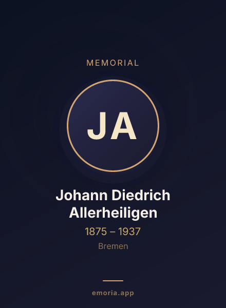 Memorial portrait of Johann Diedrich Allerheiligen