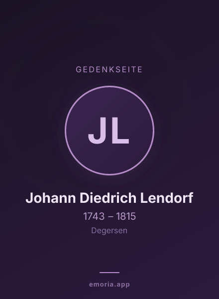 Gedenkportrait von Johann Diedrich Lendorf
