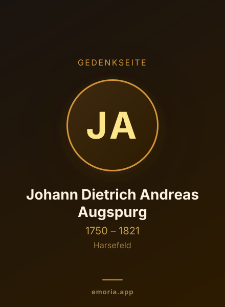 Gedenkportrait von Johann Dietrich Andreas Augspurg