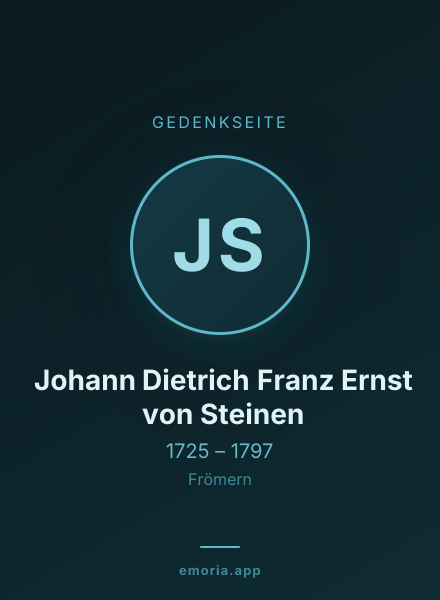 Gedenkportrait von Johann Dietrich Franz Ernst von Steinen