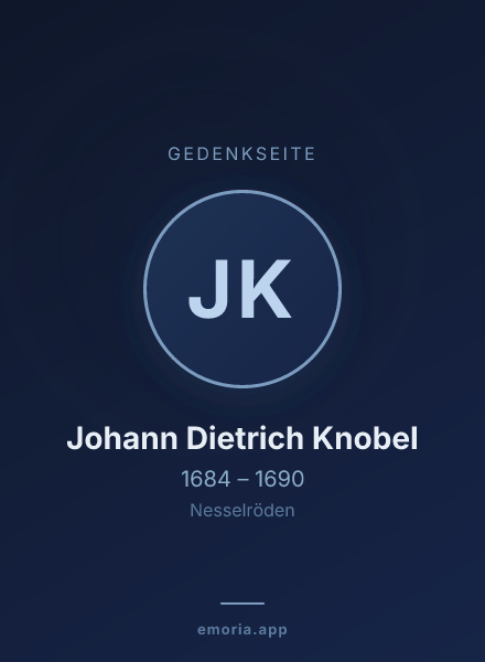 Gedenkportrait von Johann Dietrich Knobel