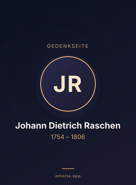 Gedenkportrait von Johann Dietrich Raschen