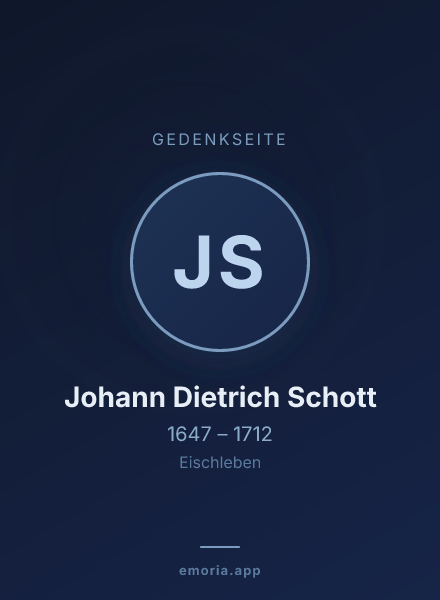 Gedenkportrait von Johann Dietrich Schott