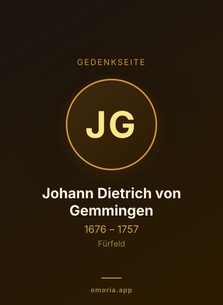 Gedenkportrait von Johann Dietrich von Gemmingen