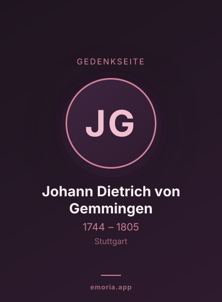 Gedenkportrait von Johann Dietrich von Gemmingen