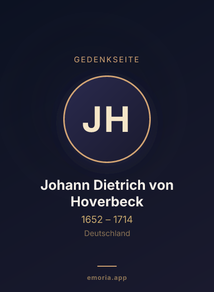 Gedenkportrait von Johann Dietrich von Hoverbeck