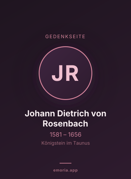 Gedenkportrait von Johann Dietrich von Rosenbach