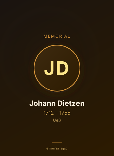 Memorial portrait of Johann Dietzen