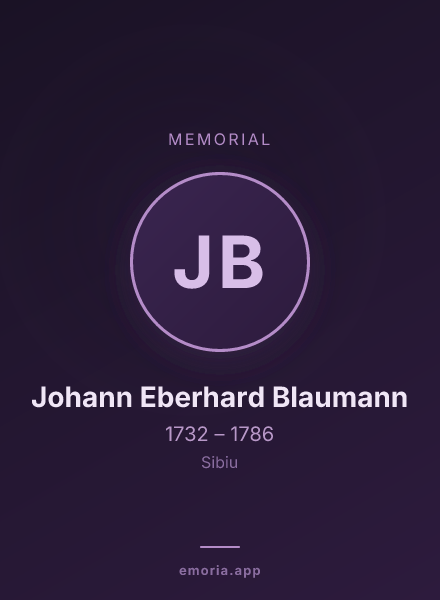 Memorial portrait of Johann Eberhard Blaumann