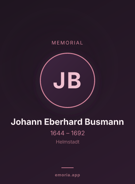 Memorial portrait of Johann Eberhard Busmann
