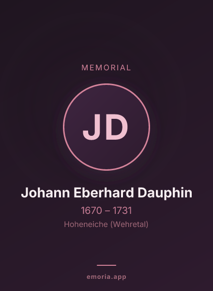 Memorial portrait of Johann Eberhard Dauphin