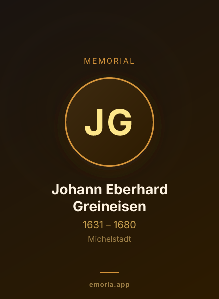 Memorial portrait of Johann Eberhard Greineisen