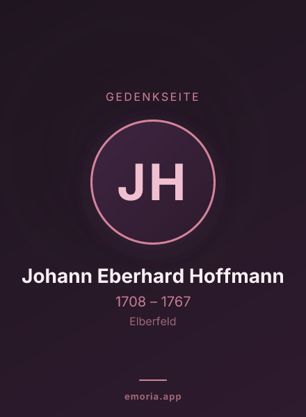 Gedenkportrait von Johann Eberhard Hoffmann