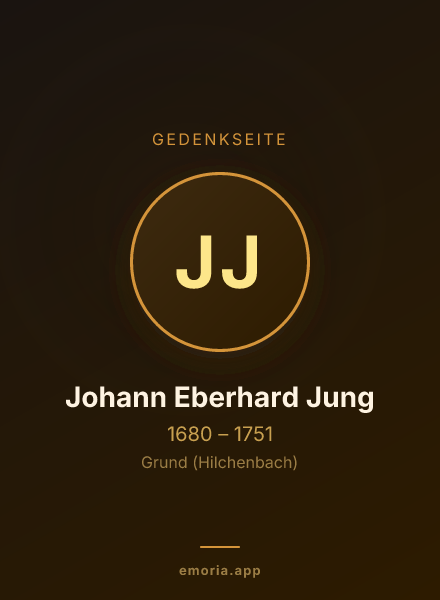 Gedenkportrait von Johann Eberhard Jung