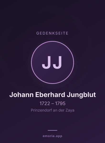 Gedenkportrait von Johann Eberhard Jungblut
