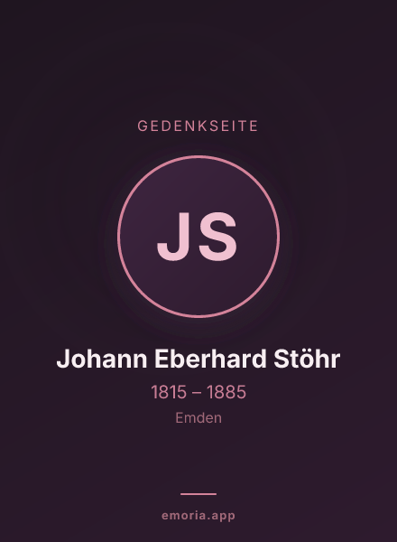 Gedenkportrait von Johann Eberhard Stöhr