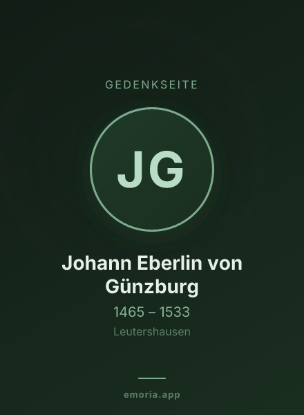 Gedenkportrait von Johann Eberlin von Günzburg