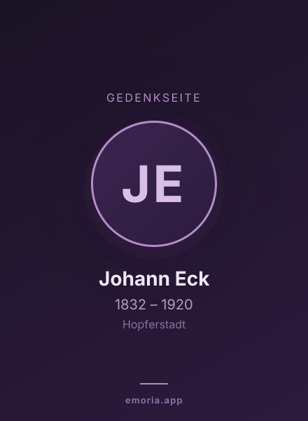 Gedenkportrait von Johann Eck