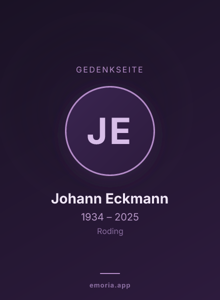 Gedenkportrait von Johann Eckmann