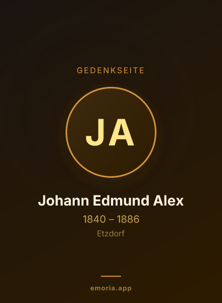 Gedenkportrait von Johann Edmund Alex