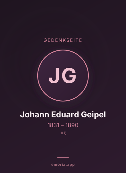 Gedenkportrait von Johann Eduard Geipel