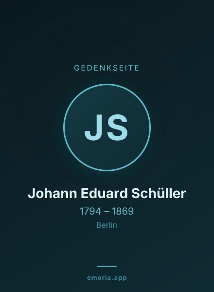 Gedenkportrait von Johann Eduard Schüller