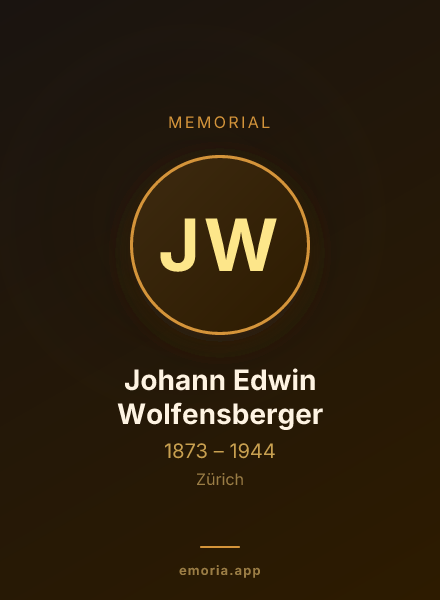 Memorial portrait of Johann Edwin Wolfensberger