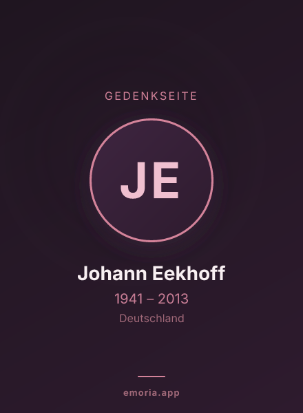 Gedenkportrait von Johann Eekhoff