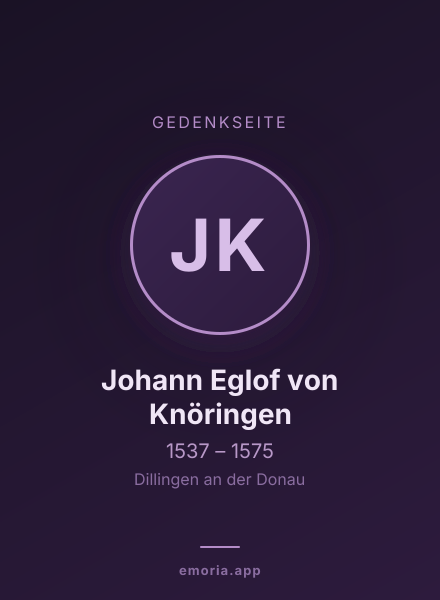 Gedenkportrait von Johann Eglof von Knöringen