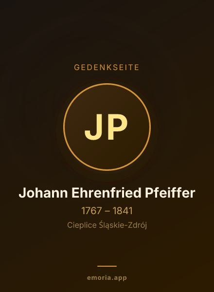Gedenkportrait von Johann Ehrenfried Pfeiffer