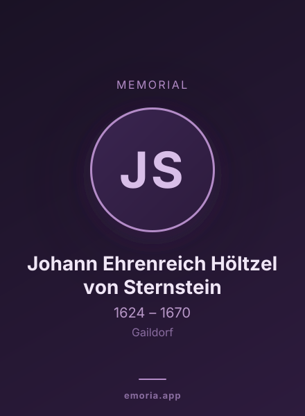 Memorial portrait of Johann Ehrenreich Höltzel von Sternstein