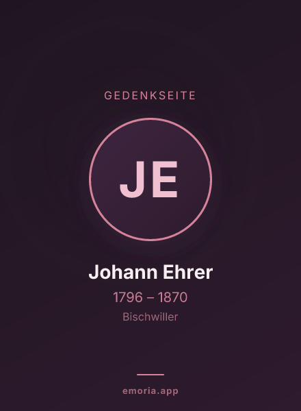 Gedenkportrait von Johann Ehrer
