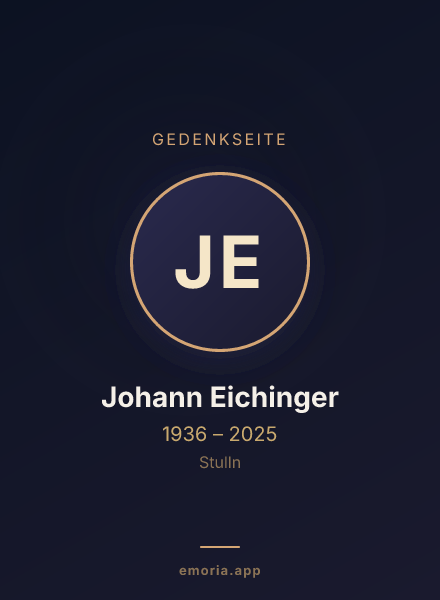 Gedenkportrait von Johann Eichinger