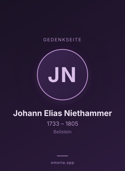 Gedenkportrait von Johann Elias Niethammer