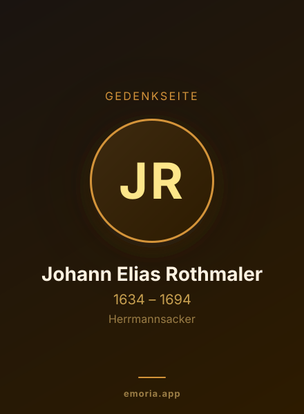 Gedenkportrait von Johann Elias Rothmaler