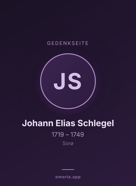 Gedenkportrait von Johann Elias Schlegel