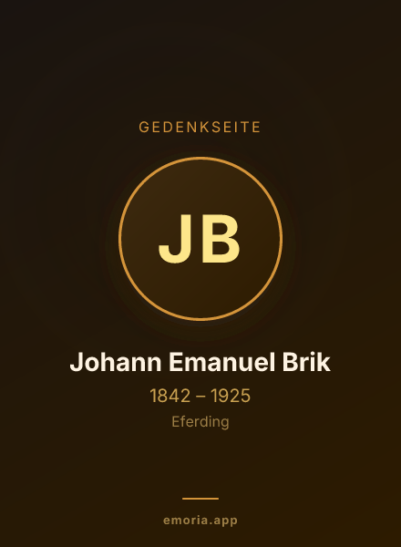 Gedenkportrait von Johann Emanuel Brik