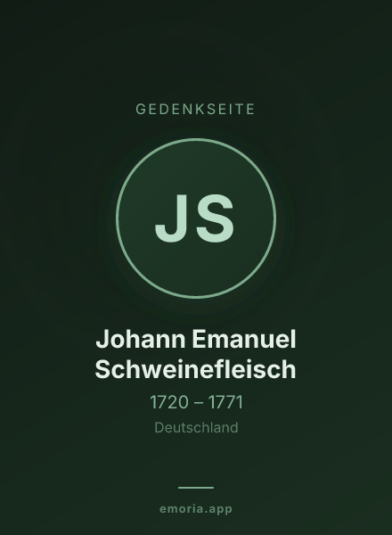 Gedenkportrait von Johann Emanuel Schweinefleisch