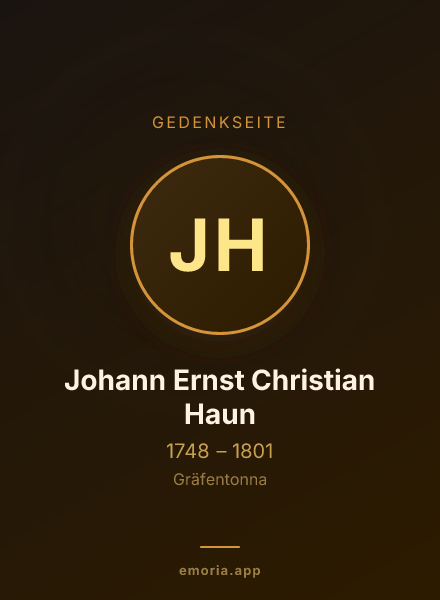 Gedenkportrait von Johann Ernst Christian Haun