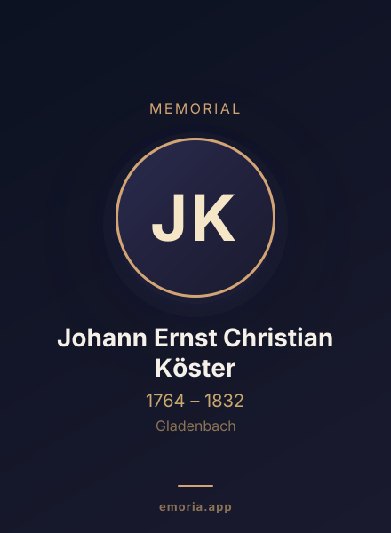 Memorial portrait of Johann Ernst Christian Köster